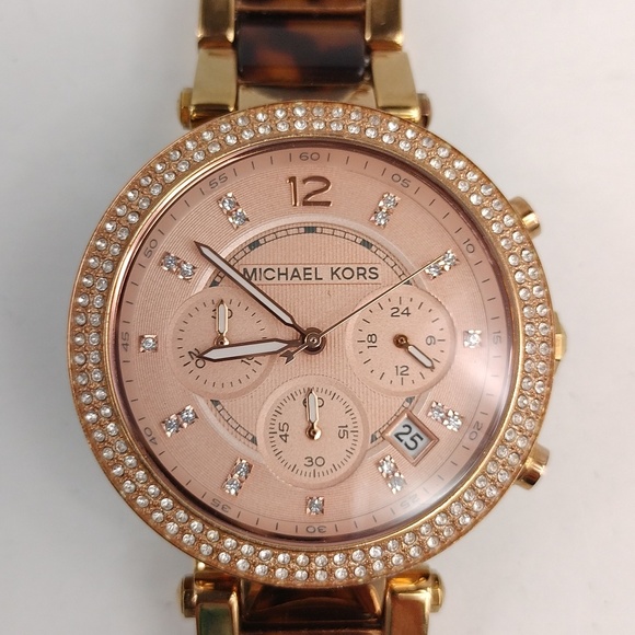 Michael Kors Parker Tortoise Acetate Watch - Picture 3 of 13